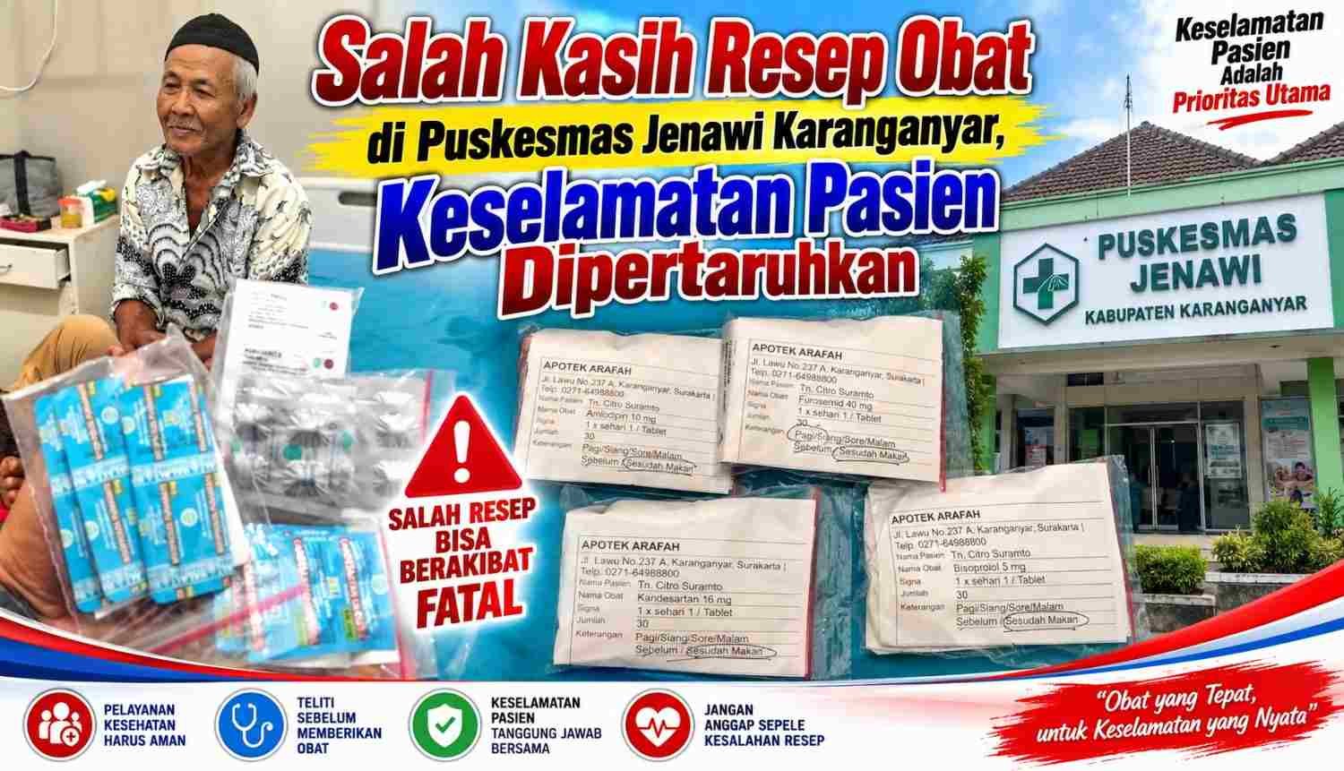Salah Kasih Resep Obat di Puskesmas Jenawi Karanganyar, Keselamatan Pasien Dipertaruhkan!